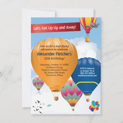 Hot Air Balloon Party Announcement