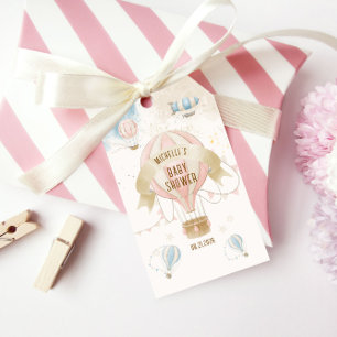 Hot Air Balloon Pastel Baby Shower Gift Tags