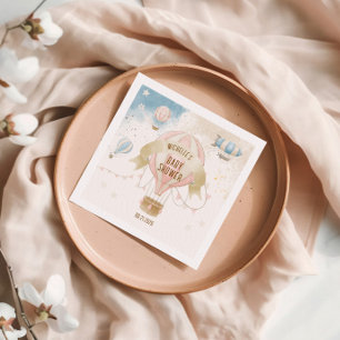 Hot Air Balloon Pastel Baby Shower  Napkins