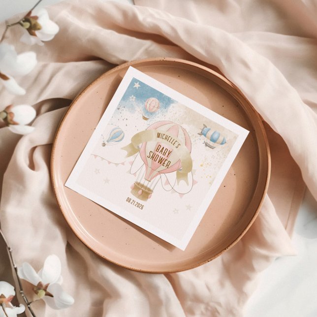 Hot Air Balloon Pastel Baby Shower  Napkins (Creator Uploaded)