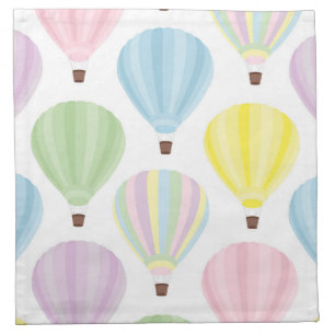 Hot Air Balloon Pastel Pattern Cloth Napkin