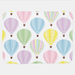 Hot Air Balloon Pastel Pattern Receiving Blanket