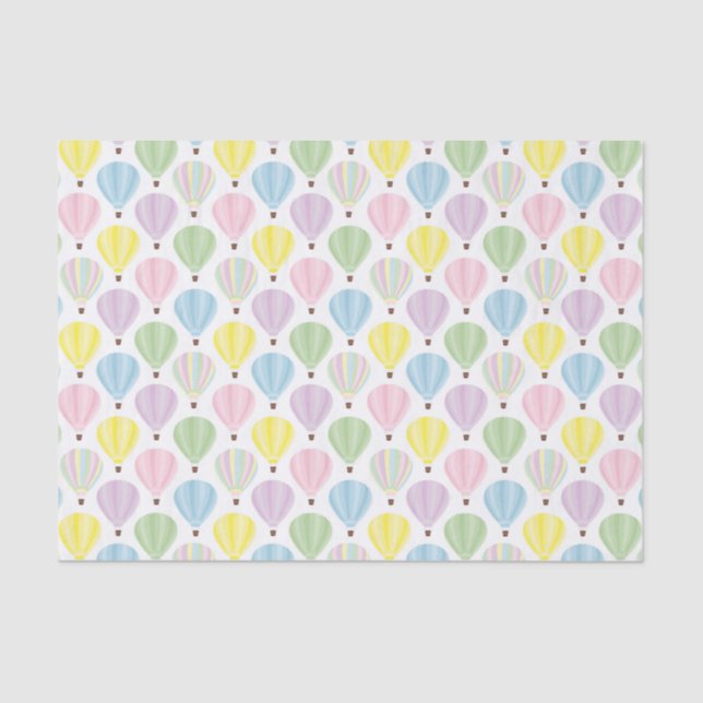 Hot Air Balloon Pastel Pattern Tissue Paper (Front)