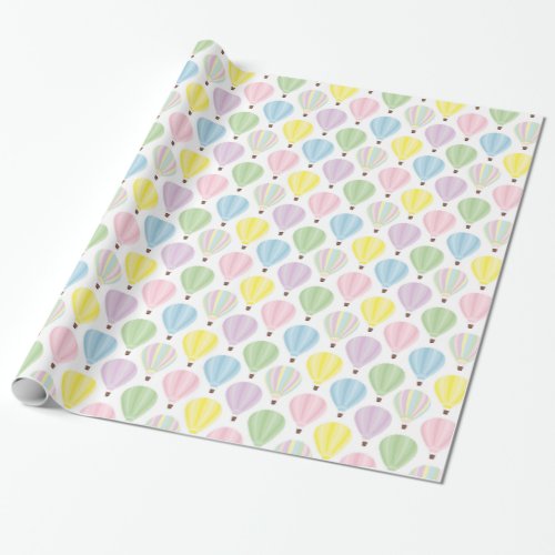 Hot Air Balloon Pastel Pattern Wrapping Paper