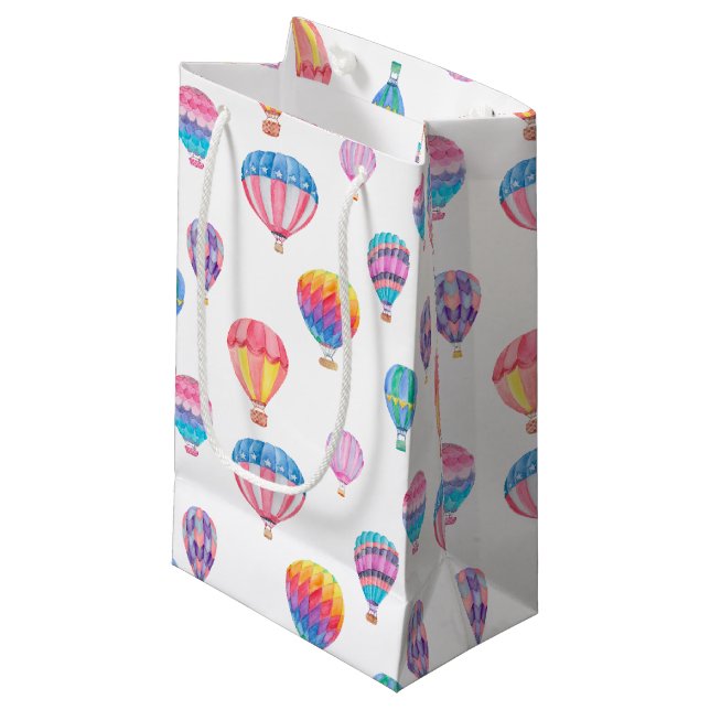 Hot Air Balloon Pattern Small Gift Bag (Front Angled)