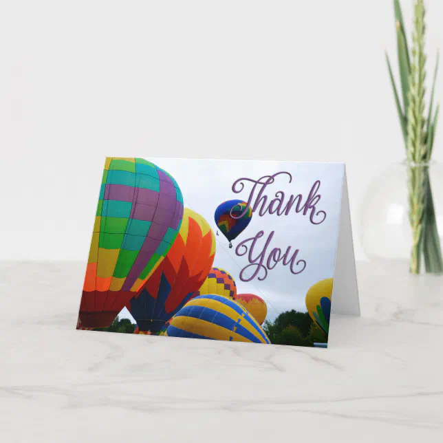 Hot Air Balloon Photo Thank You Card | Zazzle