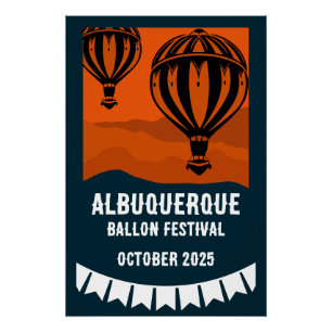 Hot Air Balloon Pilot Festival Poster