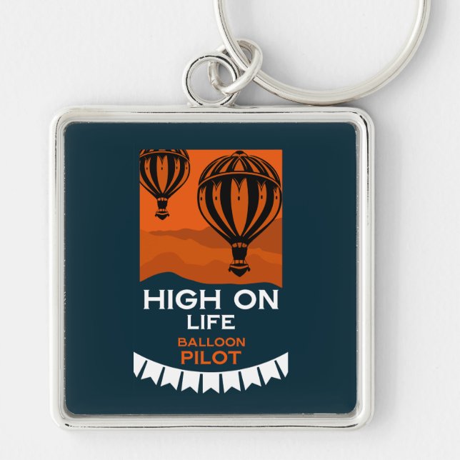 Hot Air Balloon Pilot Keychain (Front)