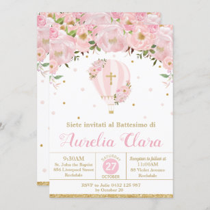 Hot Pink Baptism & Christening Invitations & Invitation Templates