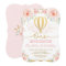 Hot Air Balloon Pink Gold Floral Girl 1st Birthday