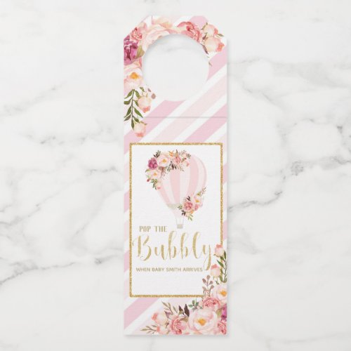 Hot Air Balloon Pop the Bubbly Champagne Tags