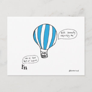 hot air balloon postcard