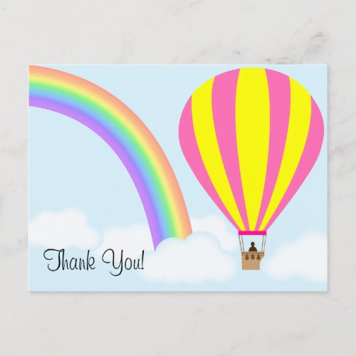 Hot Air Balloon Postcard _ Light Blue Background