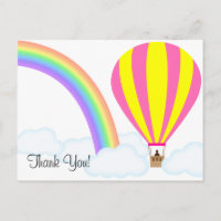 Hot Air Balloon Postcard - White Background