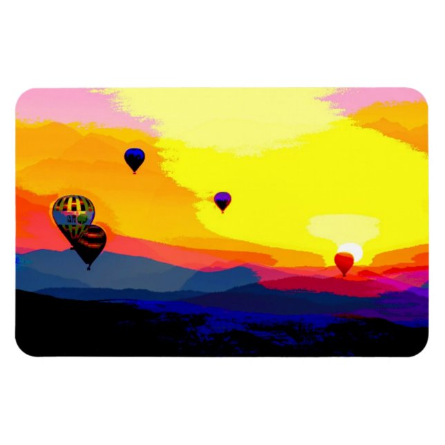 Hot Air Balloon Poster Style Magnet (Horizontal)