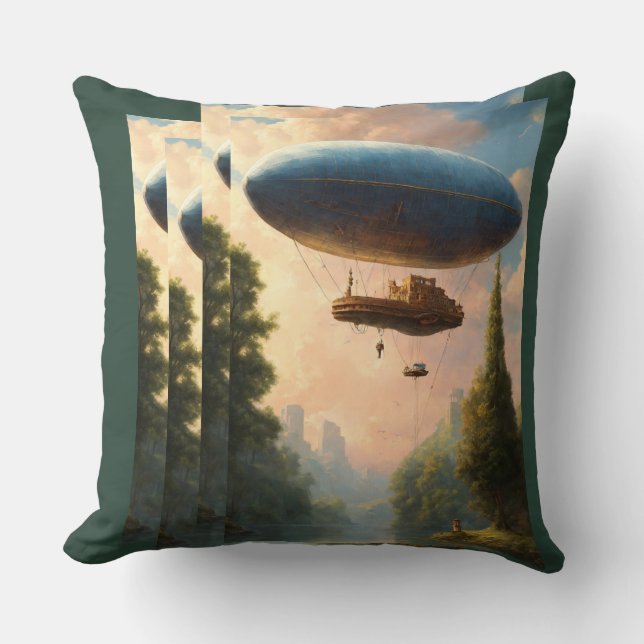  Hot Air Balloon Printed Beautiful Pillow (Front)