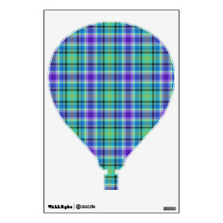 Hot Air Balloon - Purples and greens plaids Wall Decal