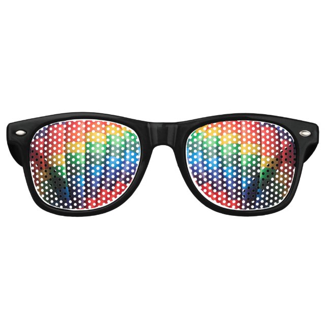 Hot Air Balloon Rainbow Retro Sunglasses (Front)
