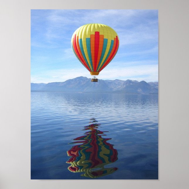 Hot Air Balloon Reflection Poster (Front)