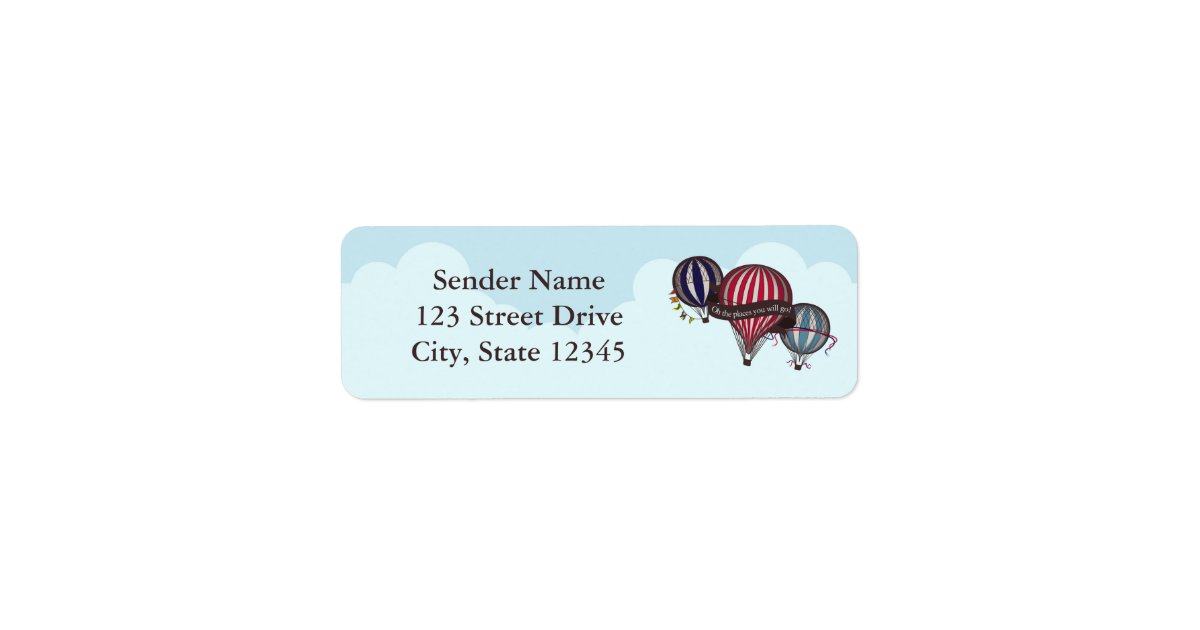 Hot air balloon return address labels | Zazzle.com