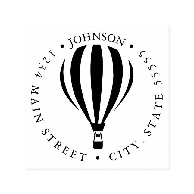 Hot Air Balloon Return Label Self-inking Stamp (Design)