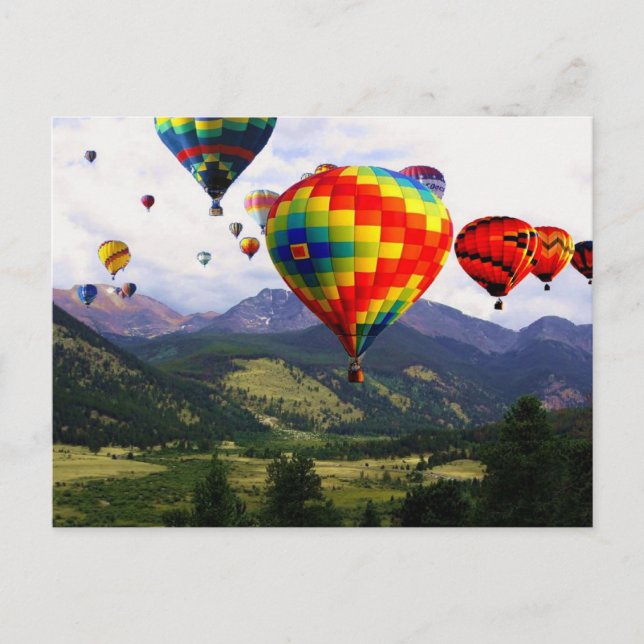 Hot Air Balloon Ride in the Rockies Postcard (Front)
