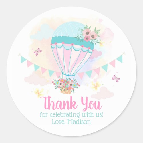 Hot Air Balloon Round Favor Sticker