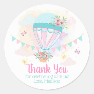 Hot Air Balloon Round Favor Sticker