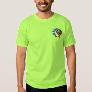 Hot Air Balloon Scene Embroidered T-Shirt