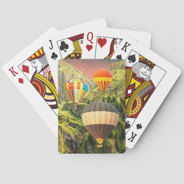 Hot Air Balloon Scenic Landscape Poker Cards (Back)