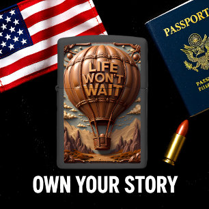 Hot Air Balloon Scenic Mountain Flight Zippo Lighter