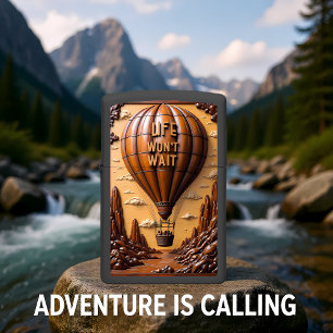 Hot Air Balloon Scenic River Canyon Zippo Lighter