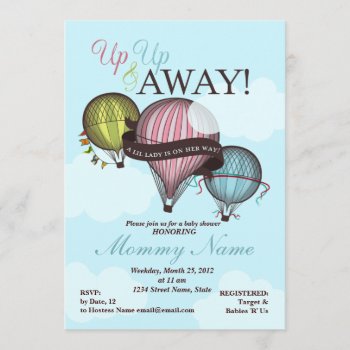 Hot Air Balloon Shower Invitation by SweetPeaCards at Zazzle