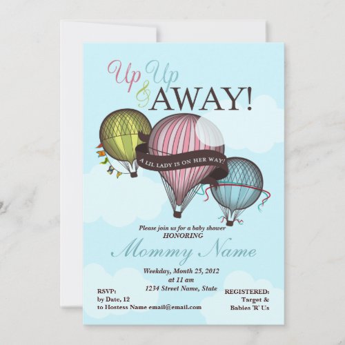 Hot Air Balloon Shower Invitation