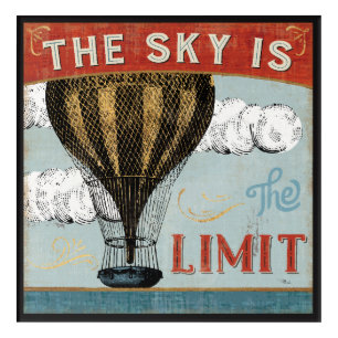 Hot Air Balloon Sky Is The Limit Quote Acrylic Print
