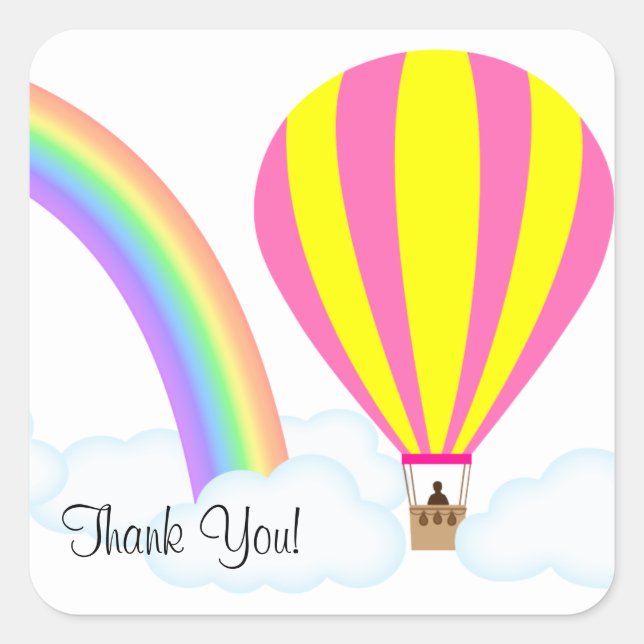 Hot Air Balloon Sticker - White Background (Front)