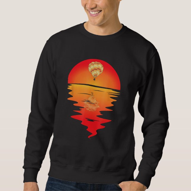 Hot Air Balloon Sunset Ballooning Balloon Ride Fes Sweatshirt (Front)