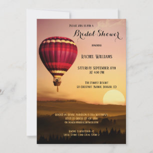 Hot Air Balloon Sunset Bridal Shower Invitation