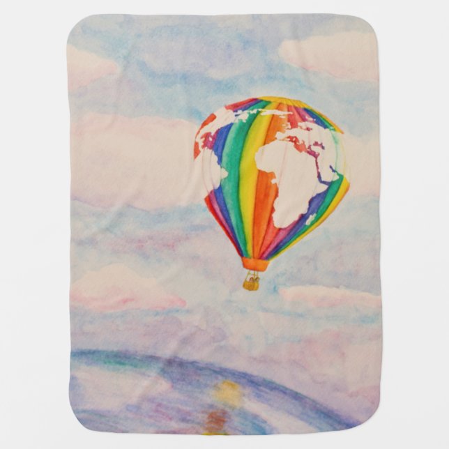 Hot Air Balloon Swaddle Blanket (Front)