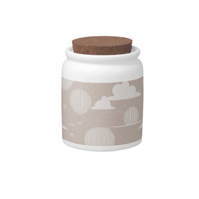 Hot Air Balloon Tan Candy Jar (Front)