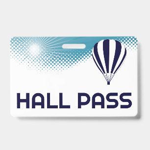 Hot Air Balloon Teacher Hall Pass Badge