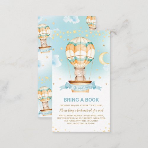Hot Air Balloon Teddy Bear Bring a Book Enclosure Card
