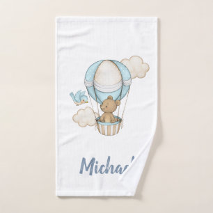 Hot Air Balloon Teddy Bear Cloud Bird Baby Shower Bath Towel Set