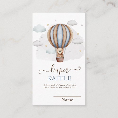 Hot Air Balloon Teddy Bear Clouds Baby Shower Enclosure Card