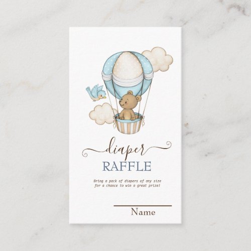 Hot Air Balloon Teddy Bear Clouds Bird Baby Shower Enclosure Card