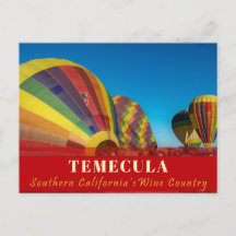 Hot Air Balloon Temecula Postcard Wine Country