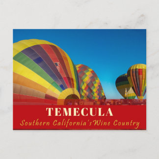Hot Air Balloon Temecula Postcard Wine Country