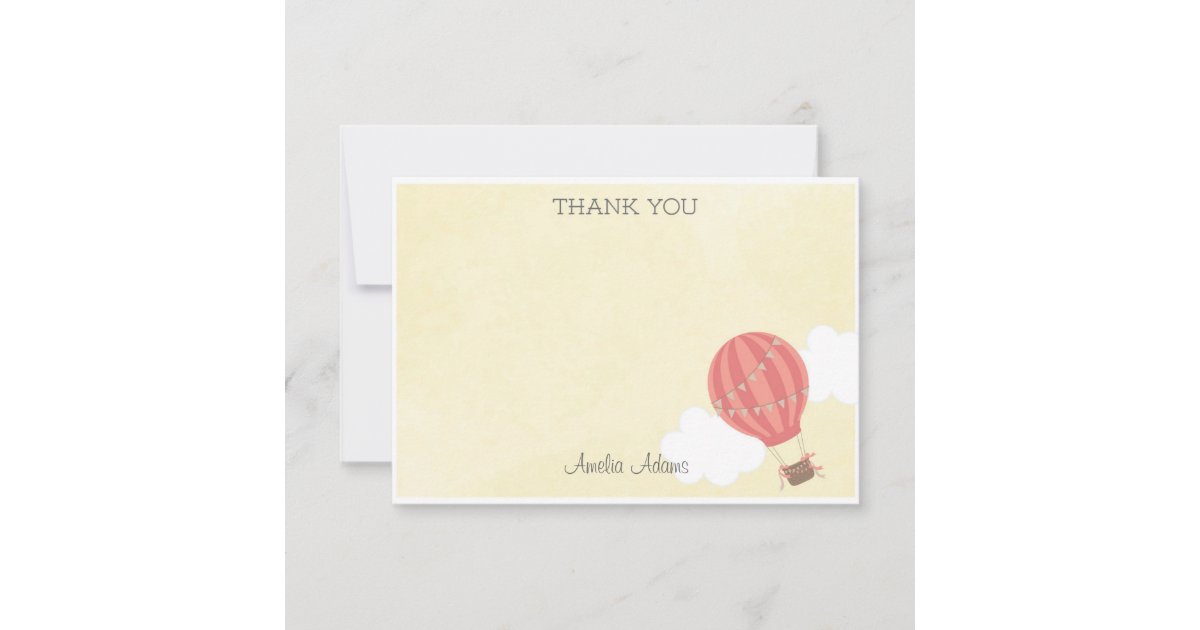 Hot Air Balloon Thank You Card | Zazzle