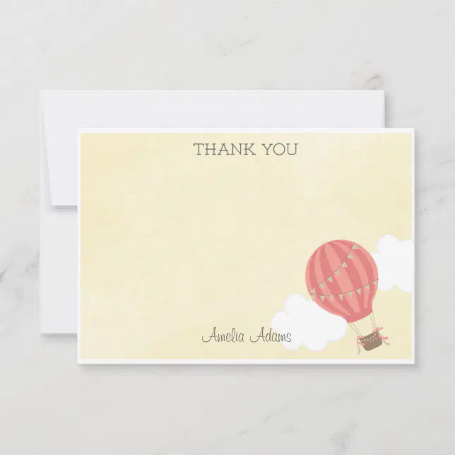 Hot Air Balloon Thank You Card | Zazzle