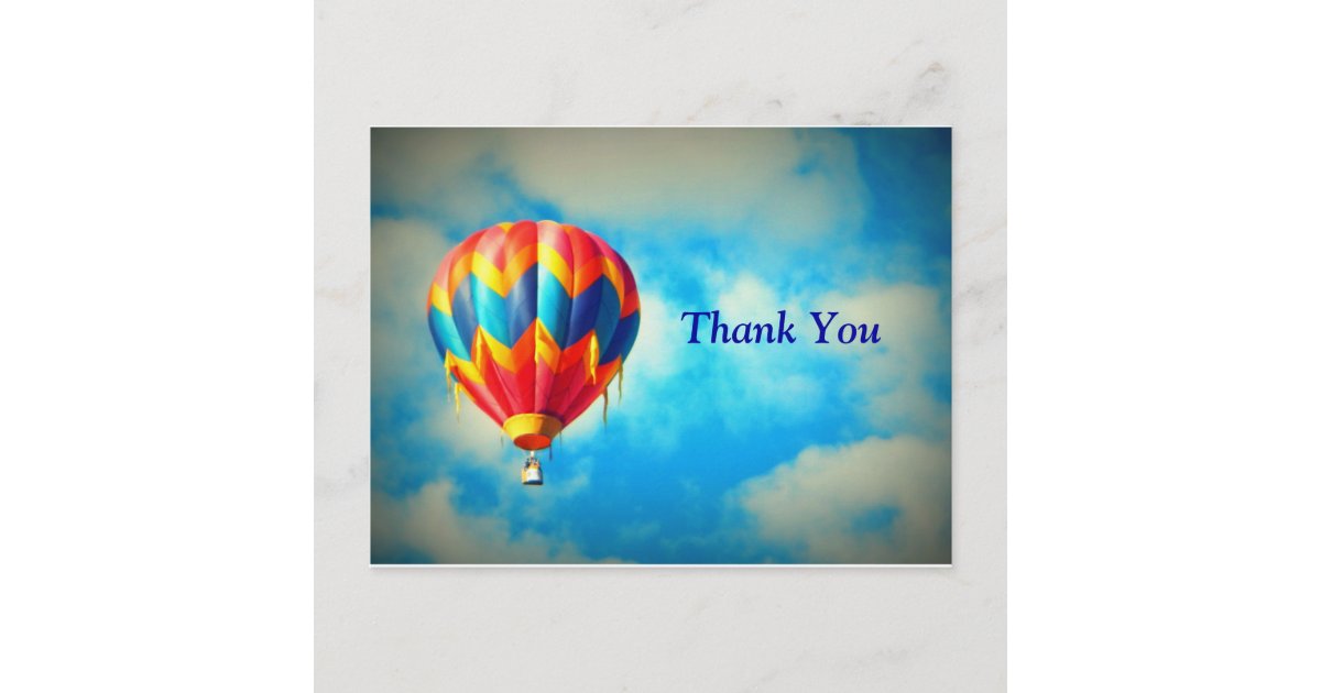 Hot Air Balloon Thank You Card | Zazzle